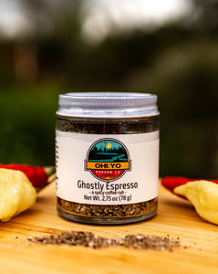 A unique blend of spices featuring freeze dried hot pepper powder bbq