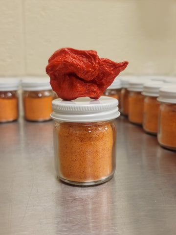 spicy food, pepper powder, dragons breath pepper, freeze dried peppers, freeze dried powder, spices, hot peppers, superhot peppers, hot pepper powder, freeze dried, stocking stuffer