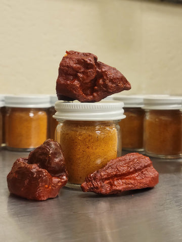 freeze dried powders, super hot peppers, superhots, chocolate peppers, freeze dried powders, freeze dried peppers, freeze dried moruga, chocolate moruga, chocolate ghost, apocalypse scorpion, pepper powder, freeze dried hot peppers